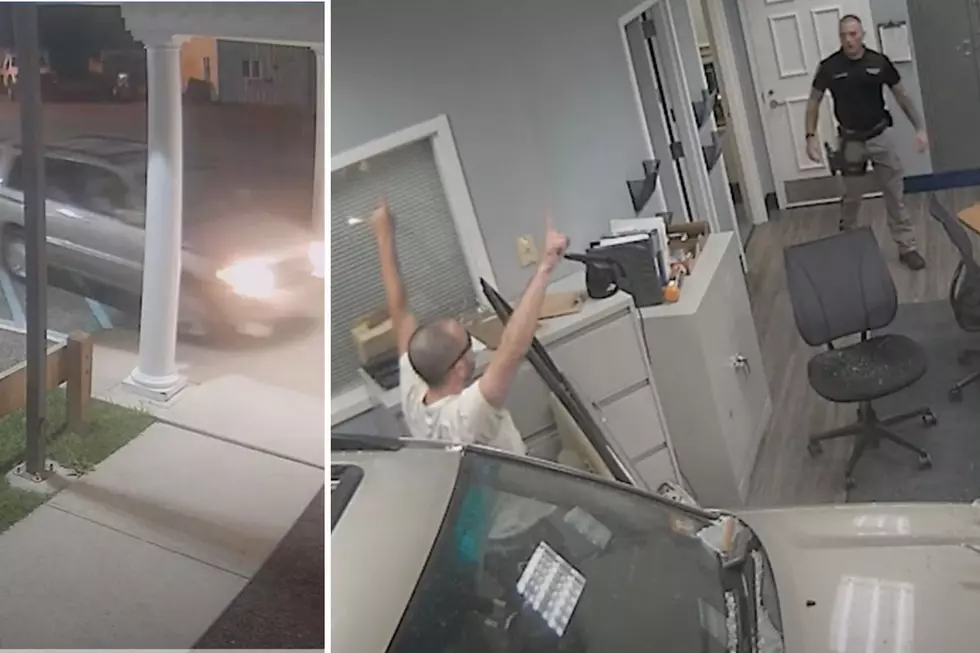 Video Shows NJ Driver Ramming SUV into Police Station Blaring Guns N’ Roses Song